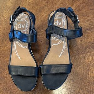 DV by Dolce Vita Women's Black Leather Sandals size 8